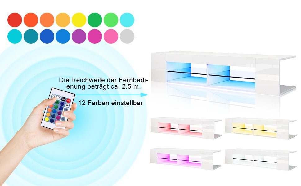 SONNI TV-Schrank TV Lowboard Breite 135cm günstig online kaufen