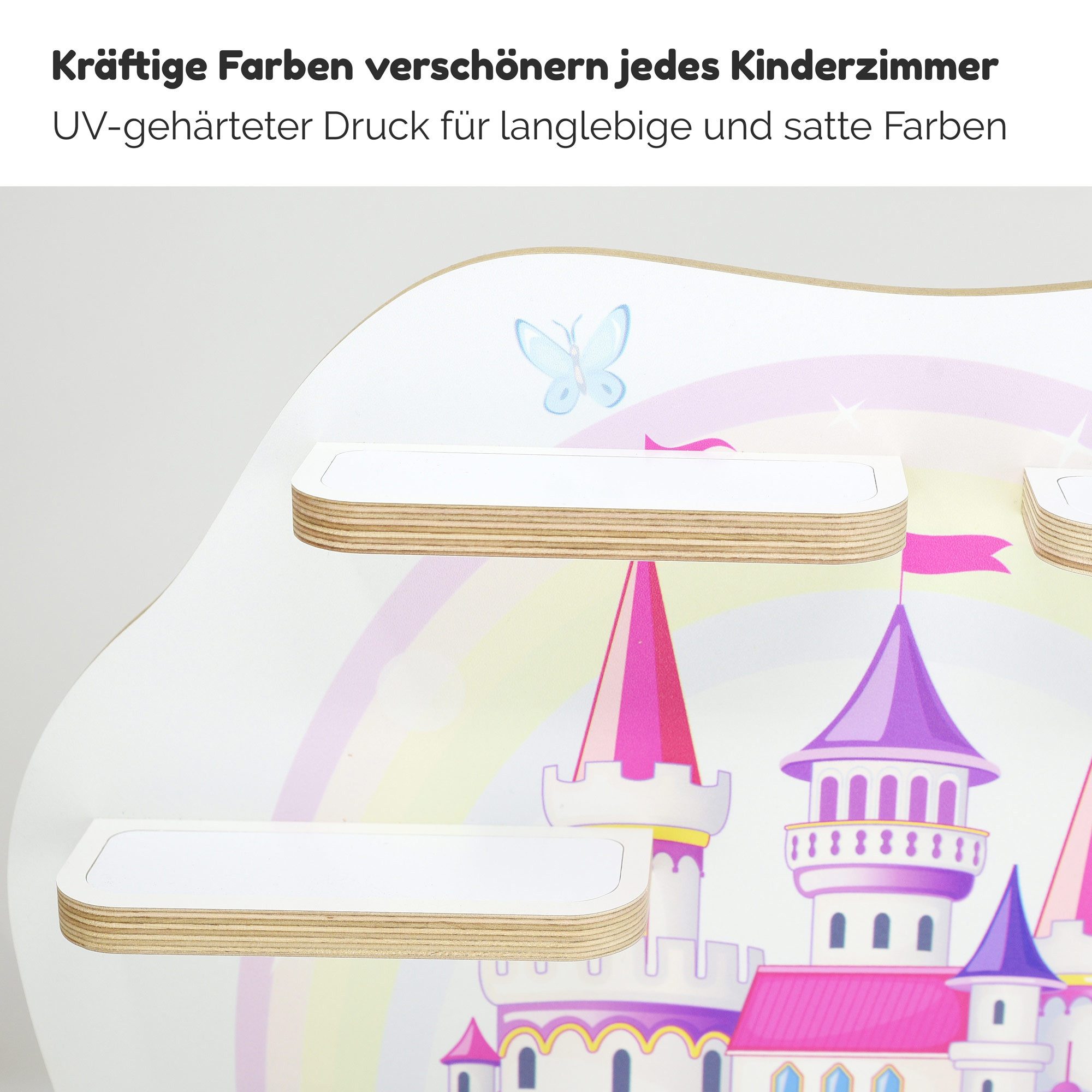 stadtecken Kinderregal mit schmalen Boden - geeignet für die Toniebox und Tonies, Bunte, verspielte Aufbewahrung für 35 Figuren, ideal fürs Kinderzimmer
