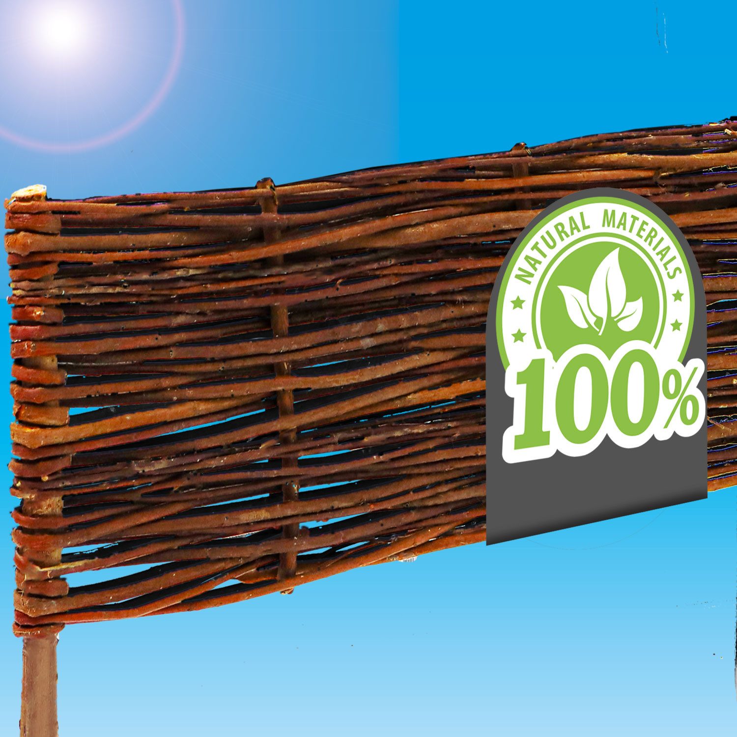 urfence Beetumrandung 1 x Beeteinfassung Weide 100x30 Beetbegrenzung