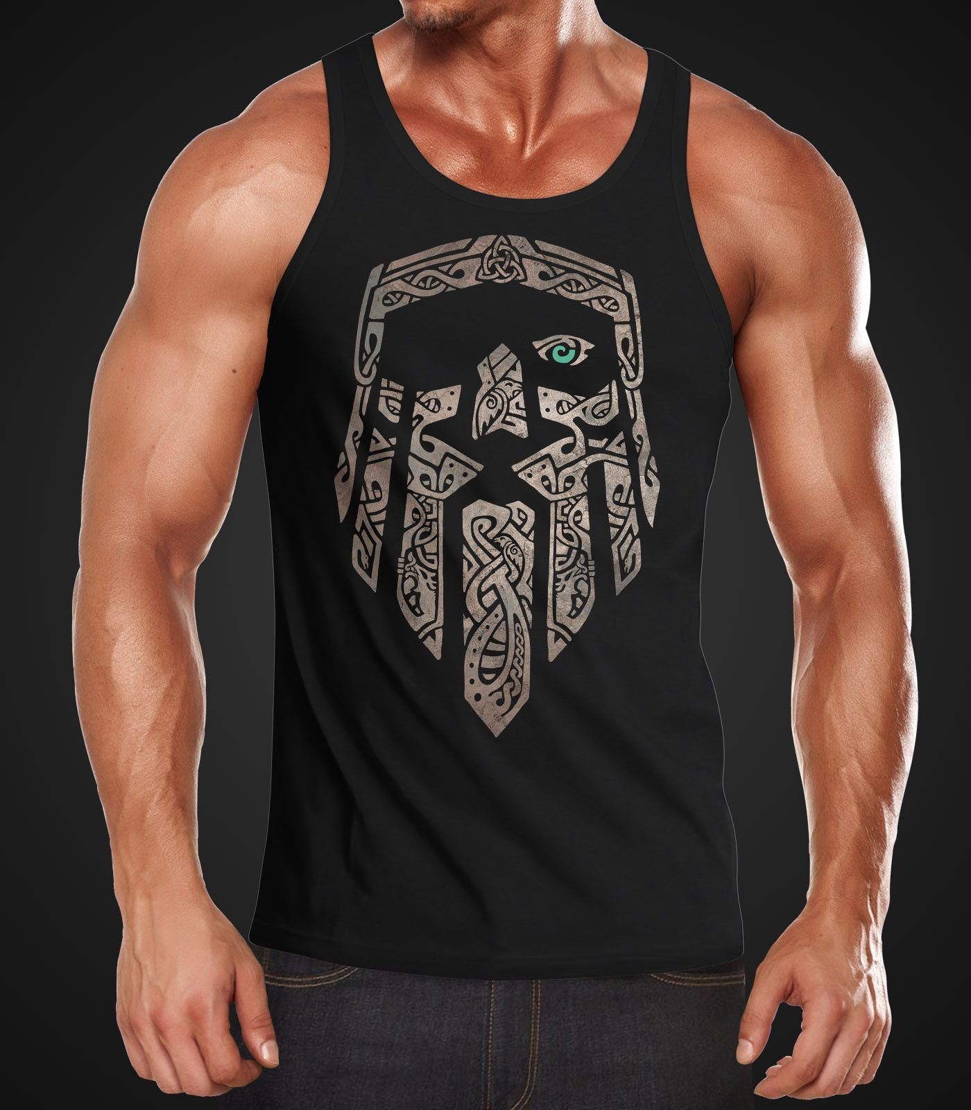 Neverless Tanktop Herren Tank-Top Odin Gott Valhalla Wikinger Nordmänner nordische mit Print – Bild 2 von 5