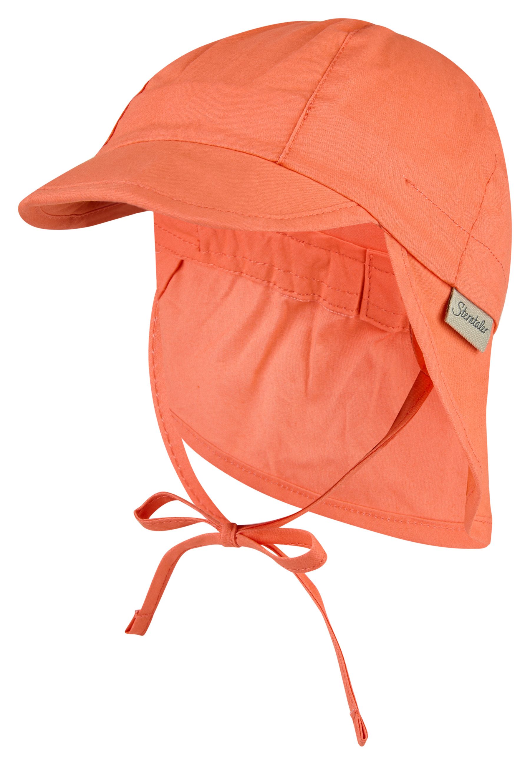 Sterntaler® Schirmmütze UV-Schutz 50+ Schirmmütze mit Nackenschutz uni (1-St) Mütze mit Nackenschutz aus UV-Popeline unifarben