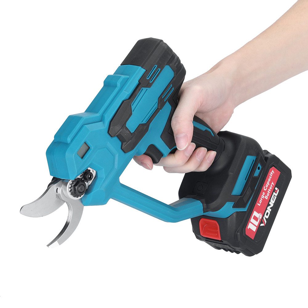 Insma Akku-Astschere 400W Elektrische Gartenschere 2 einstellbare Leistungsstufen, Baumschere Rosenschere mit 2 Akku 3.0AH und Koffer