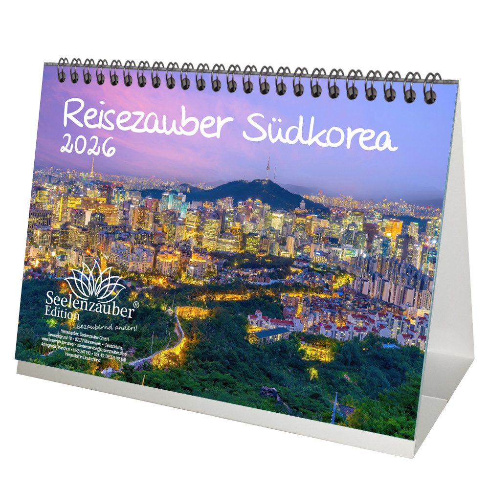 Seelenzauber Tischkalender Reisezauber Südkorea DIN A5 Tischkalender für 2026 Seoul Asien K-Pop