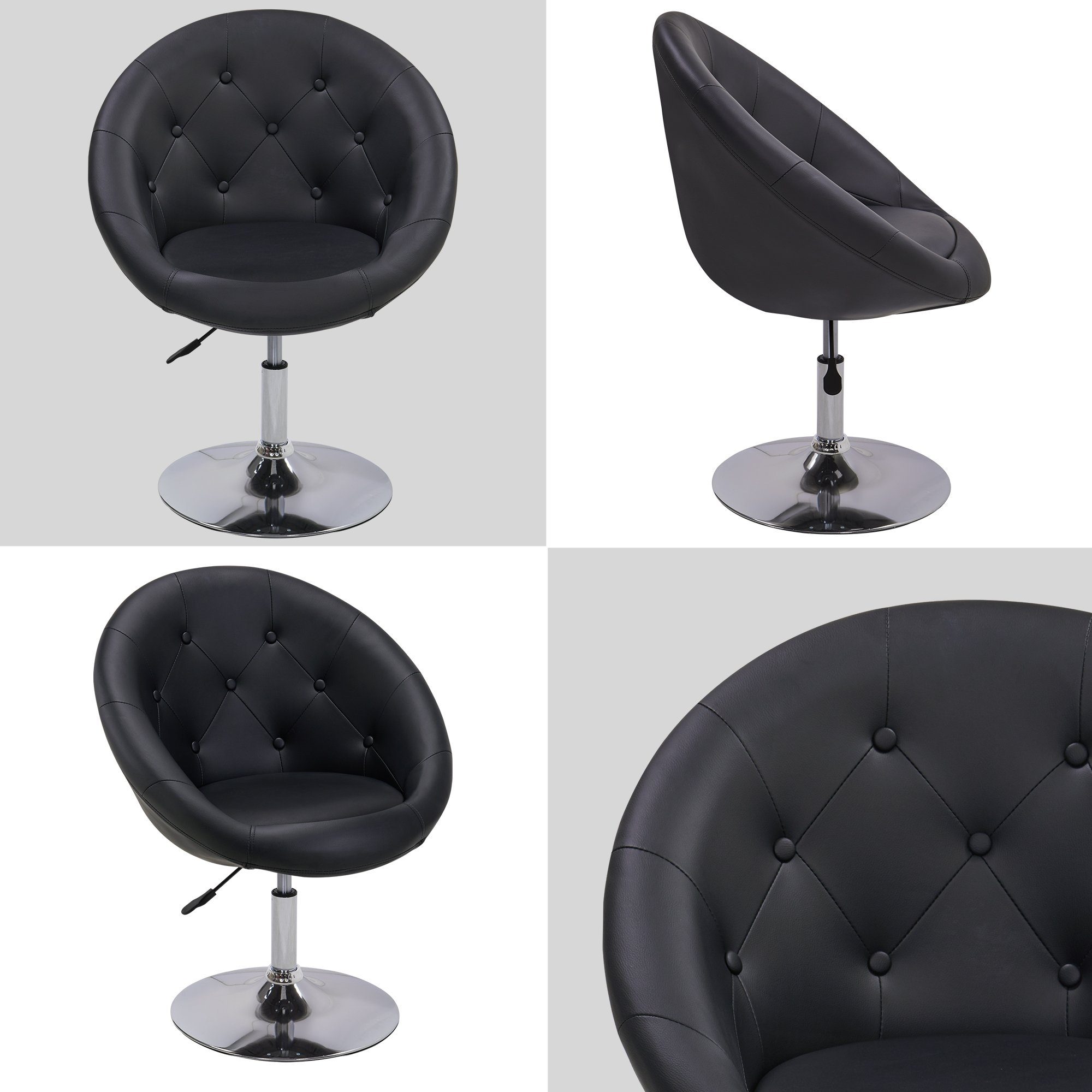 Duhome Loungesessel 509A, Cocktailsessel Clubsessel Schminktischstuhl Drehstuhl Höhenverstellbar