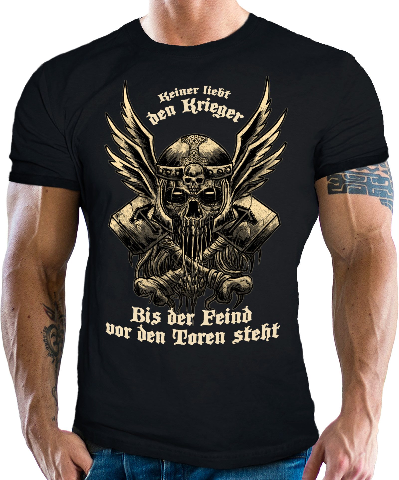 LOBO NEGRO® T-Shirt für Wikinger Nordmann Keltic Fans - keiner liebt den Kr günstig online kaufen