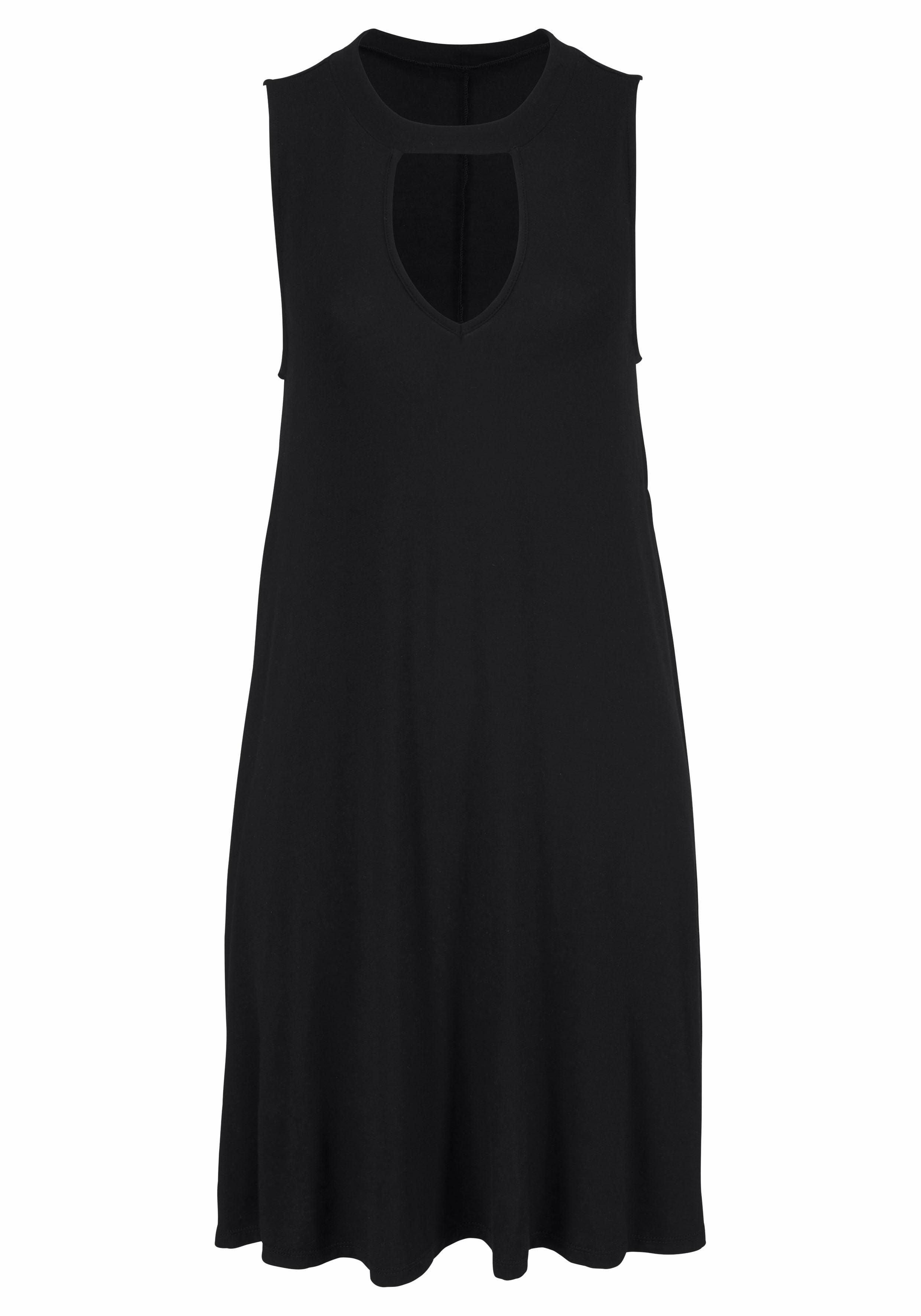 Beachtime Strandkleid mit modischem Ausschnitt und Taschen, kurzes Sommerkl günstig online kaufen