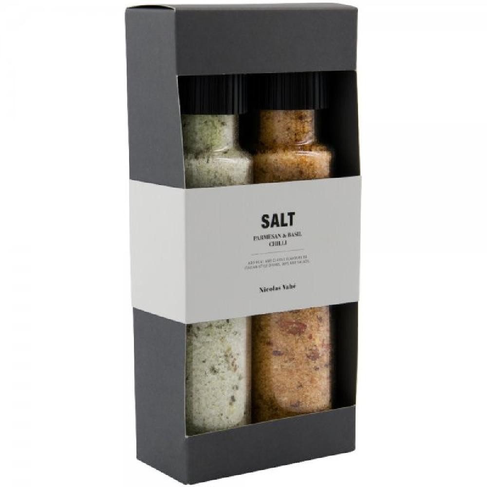 Nicolas Vahé Gewürz Geschenkbox Parmesan & Basilikum Salz und Chilisalz (2-teilig)