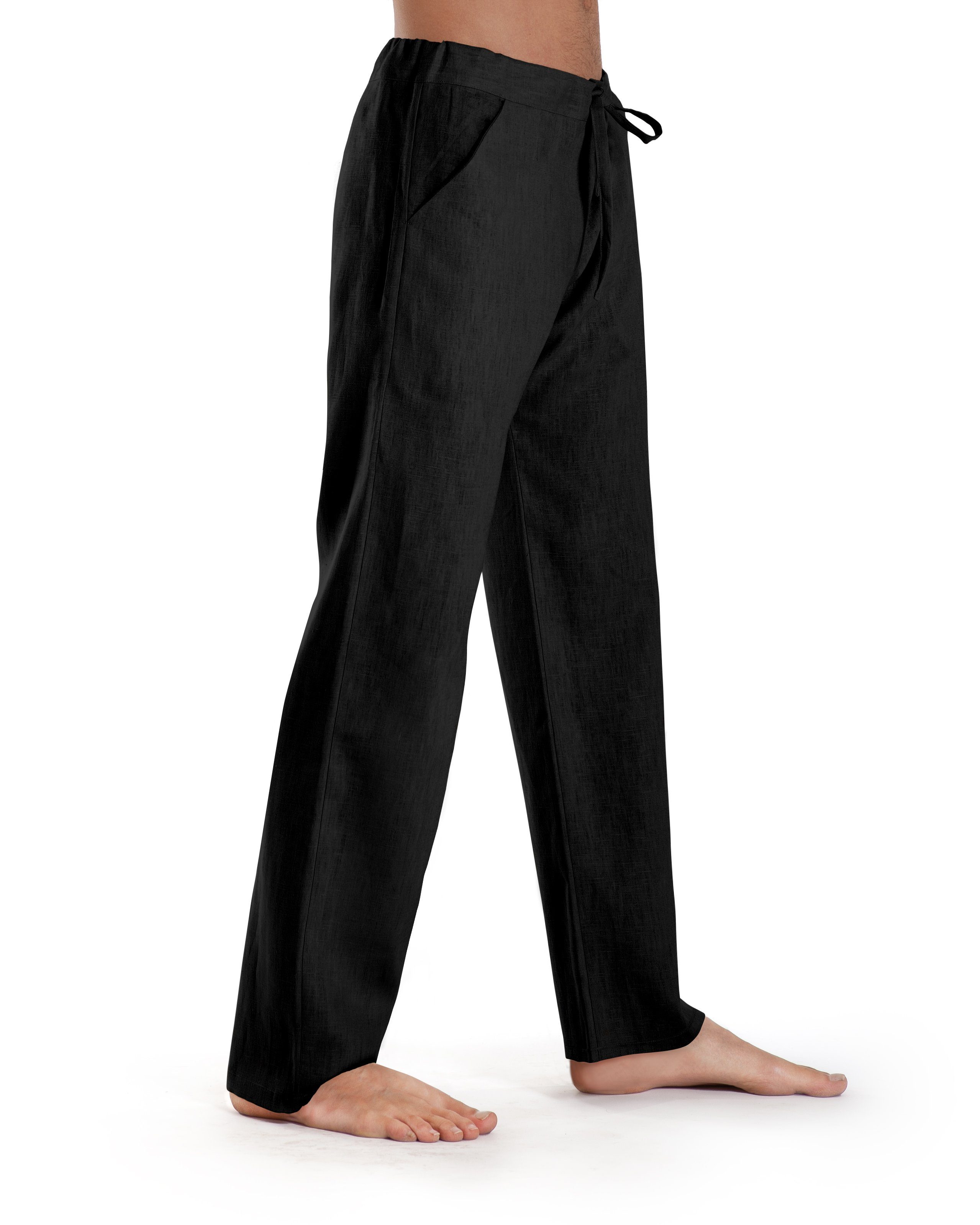 SCHAZAD schwarz Leinenhose Essential-Slim