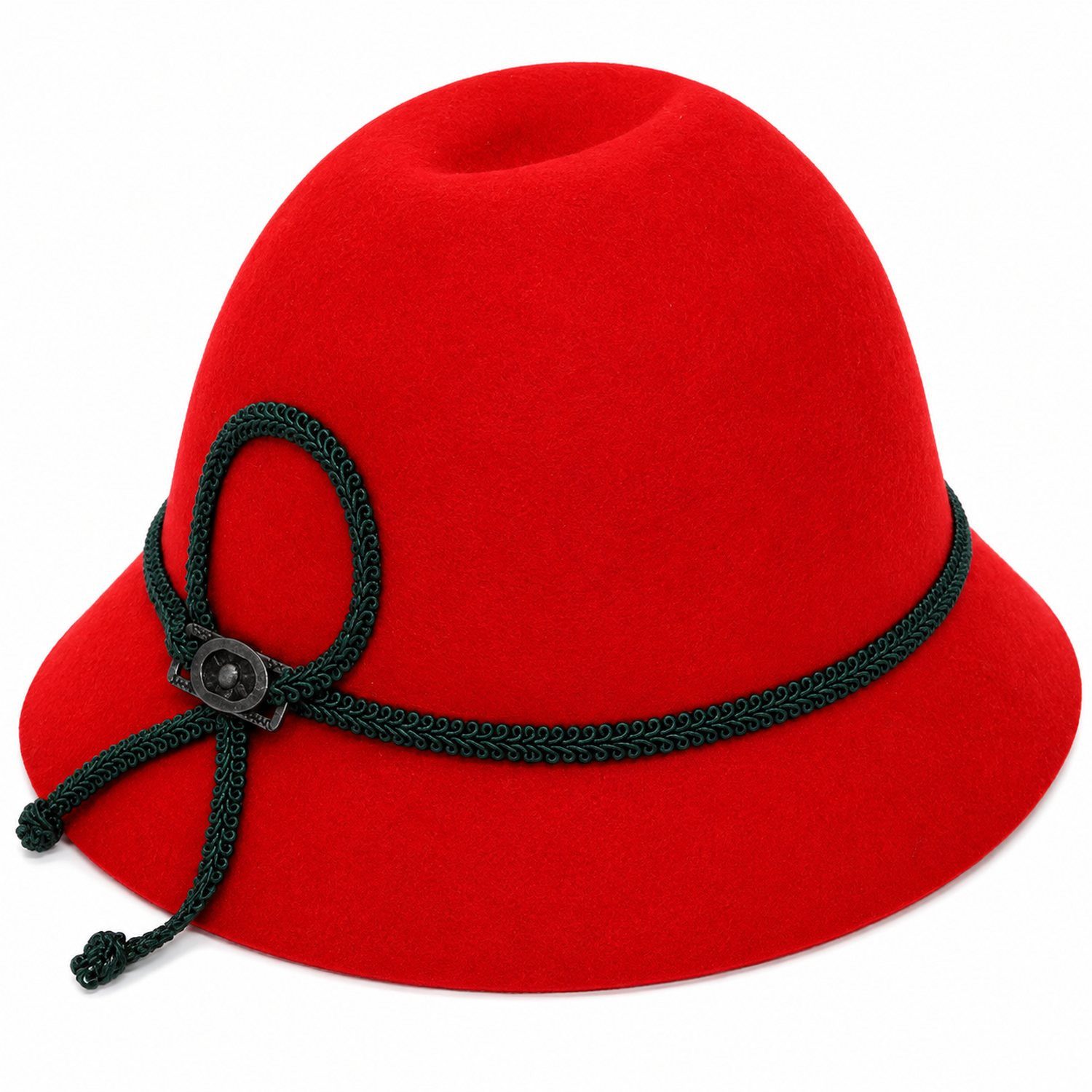 Isar-Trachten Trachtenhut Kinder Lodenhut mit Zierband 60102, Rot