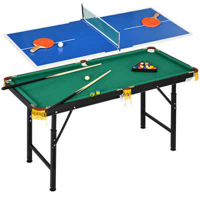 SPORTNOW Spieltisch Höhenverstellbarer Multispieltisch, klappbar Multigame Spieletisch, (Billardtisch, 1-tlg), für Trainingszimmer, Wohnzimmer, Blau+Grün