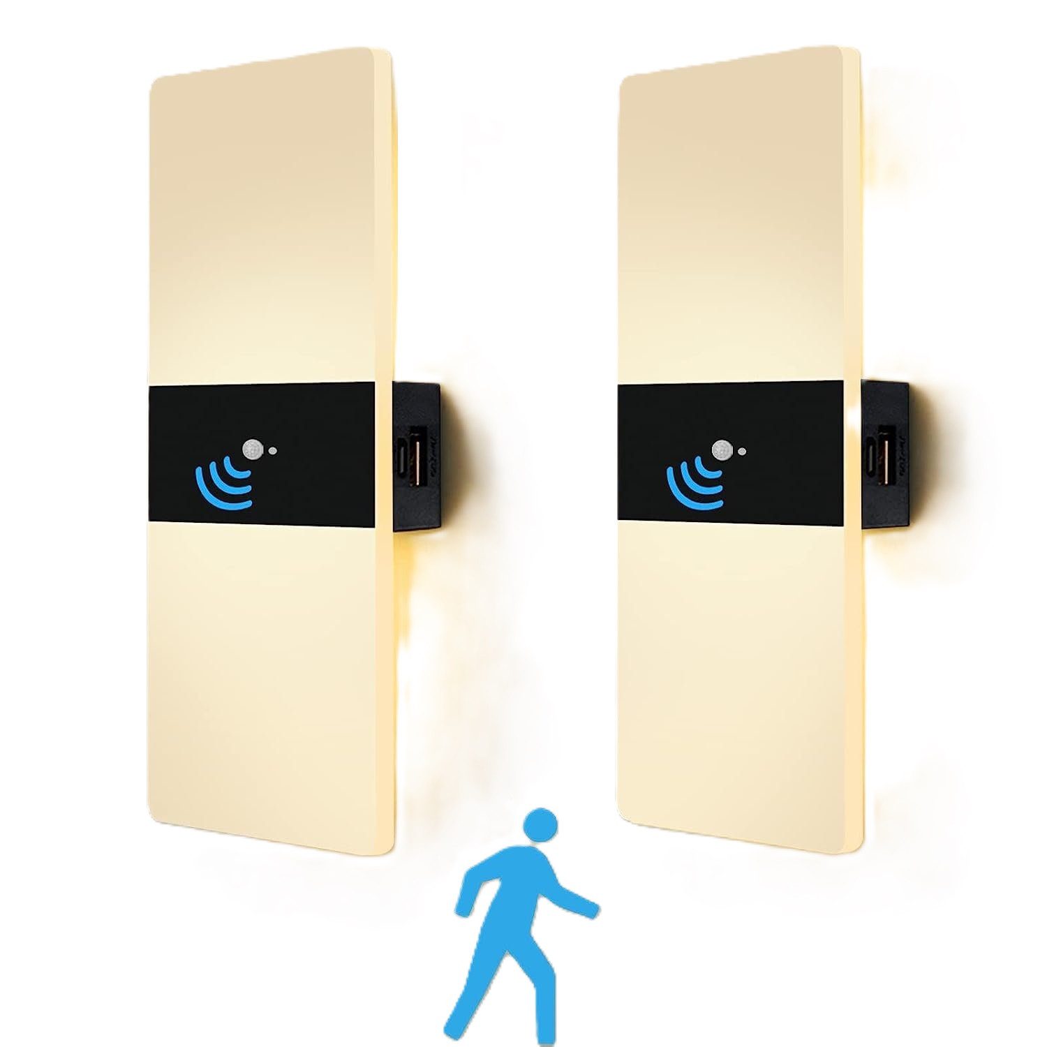 DOPWii Wandleuchte 2St.Wandlicht mit Bewegungsmelder,Wiederaufladbar,2000mA günstig online kaufen