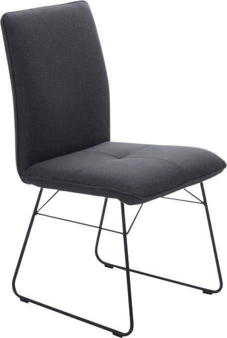 K+W Komfort & Wohnen Kufenstuhl Rücken, im (1 Griff in Steppung St), grau schwarz, am Metall Sitz Drahtgestell