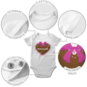 Shirtracer Shirtbody Herzmadl mit Lebkuchenherz Mode für Oktoberfest Baby Outfit