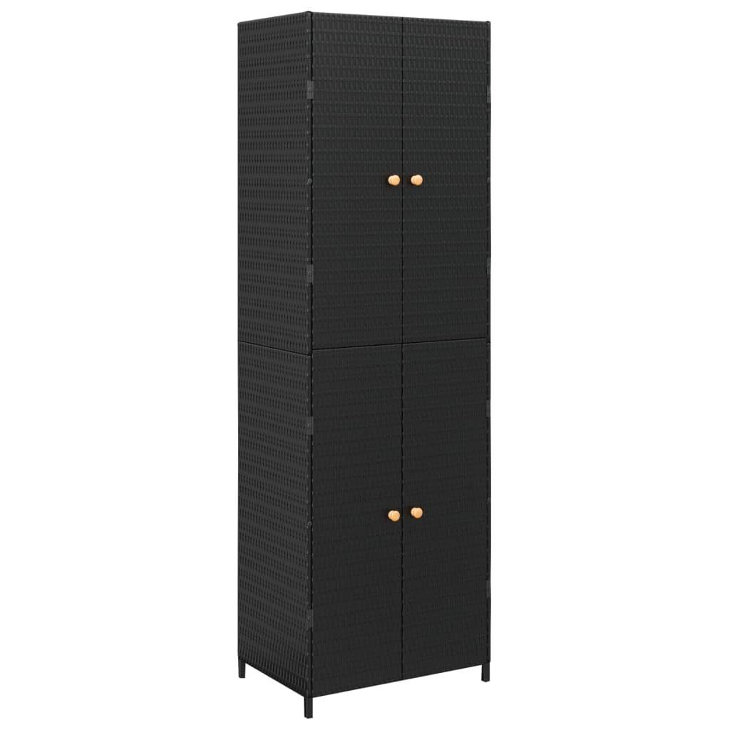 vidaXL Garten-Geräteschrank Gartenschrank Schwarz 59x40x180 cm Polyrattan Terrasse Balkon Verstaue