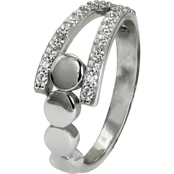 SilberDream Silberring SilberDream Ring Kreise Zirkonia weiß (Fingerring) Damen Ring Kreise 54 (17 2) aus 925er Sterling Silber Farbe: silber weiß