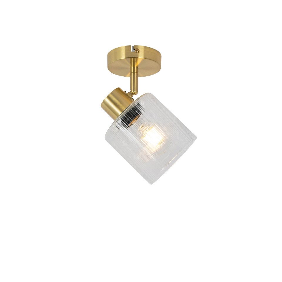 Qazqa LED Aufbaustrahler Laura, ohne Leuchtmittel, E27, Gold, Art Deco, Gla günstig online kaufen