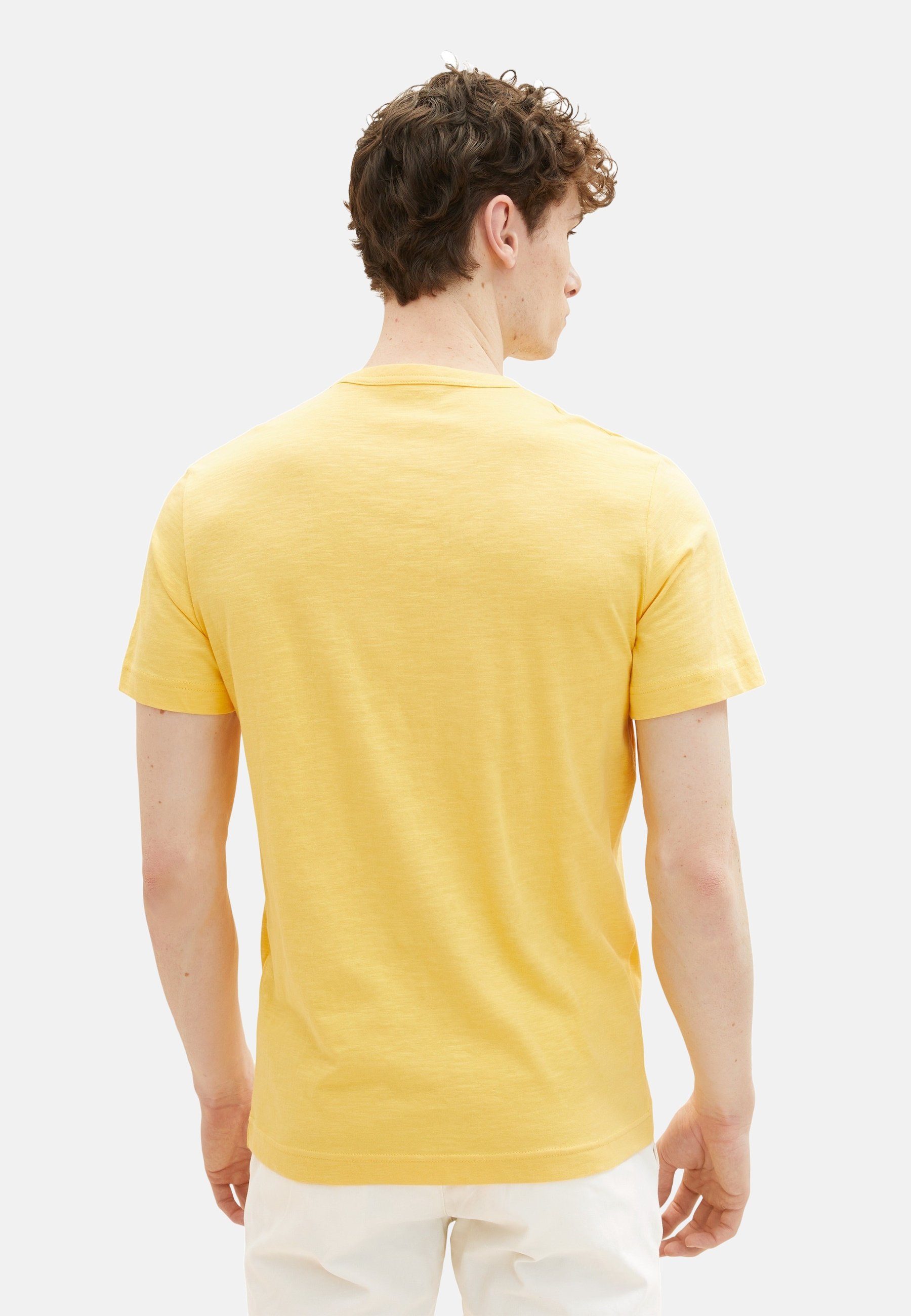 T-Shirt T-Shirt Tailor Frontprint mit gelb TOM Tom (1-tlg) Kurzarmshirt TAILOR