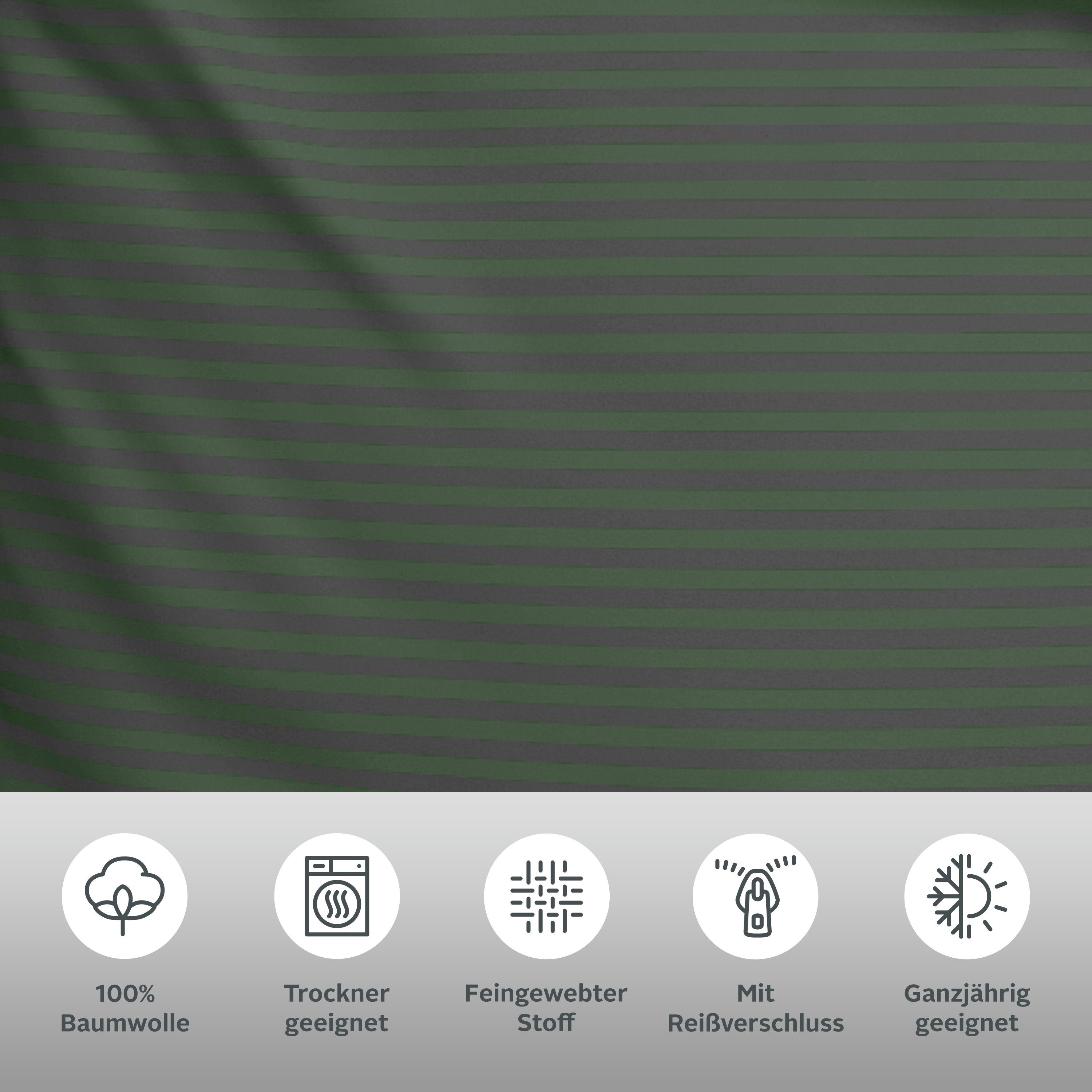 Bruno Banani Bettwäsche Jassen, Renforcé, 2 teilig, moderne Bettwäsche aus Baumwolle, Bettwäsche mit Streifen-Design