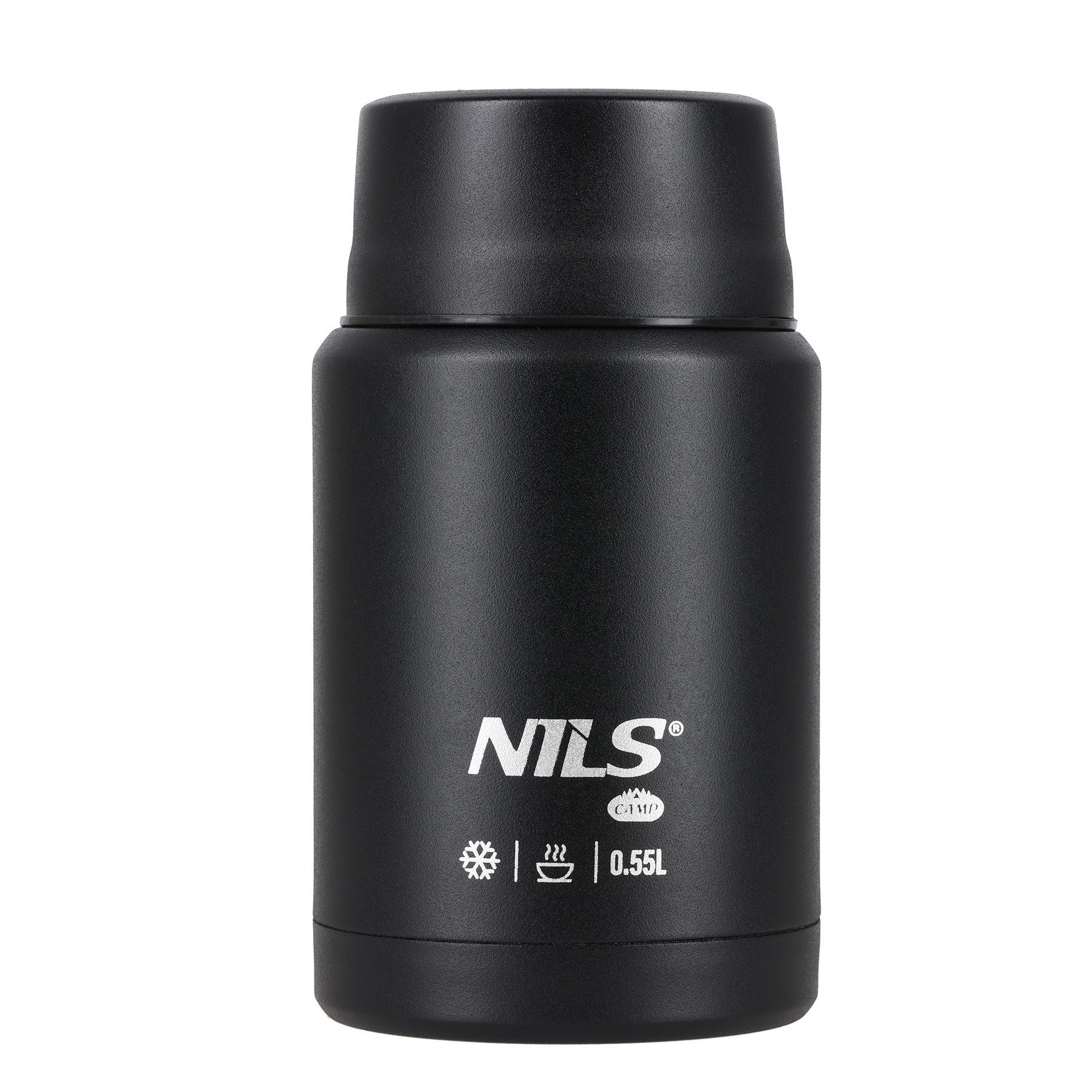 NILS CAMP Lunchbox Speisethermos Warmhaltebehälter Thermobehälter, Edelstahl, (Spar-Set, 1-tlg., 5 cm auslaufsicher, Ø 9), auslaufsicher, BPA-frei, doppelwandig, Klapplöffel