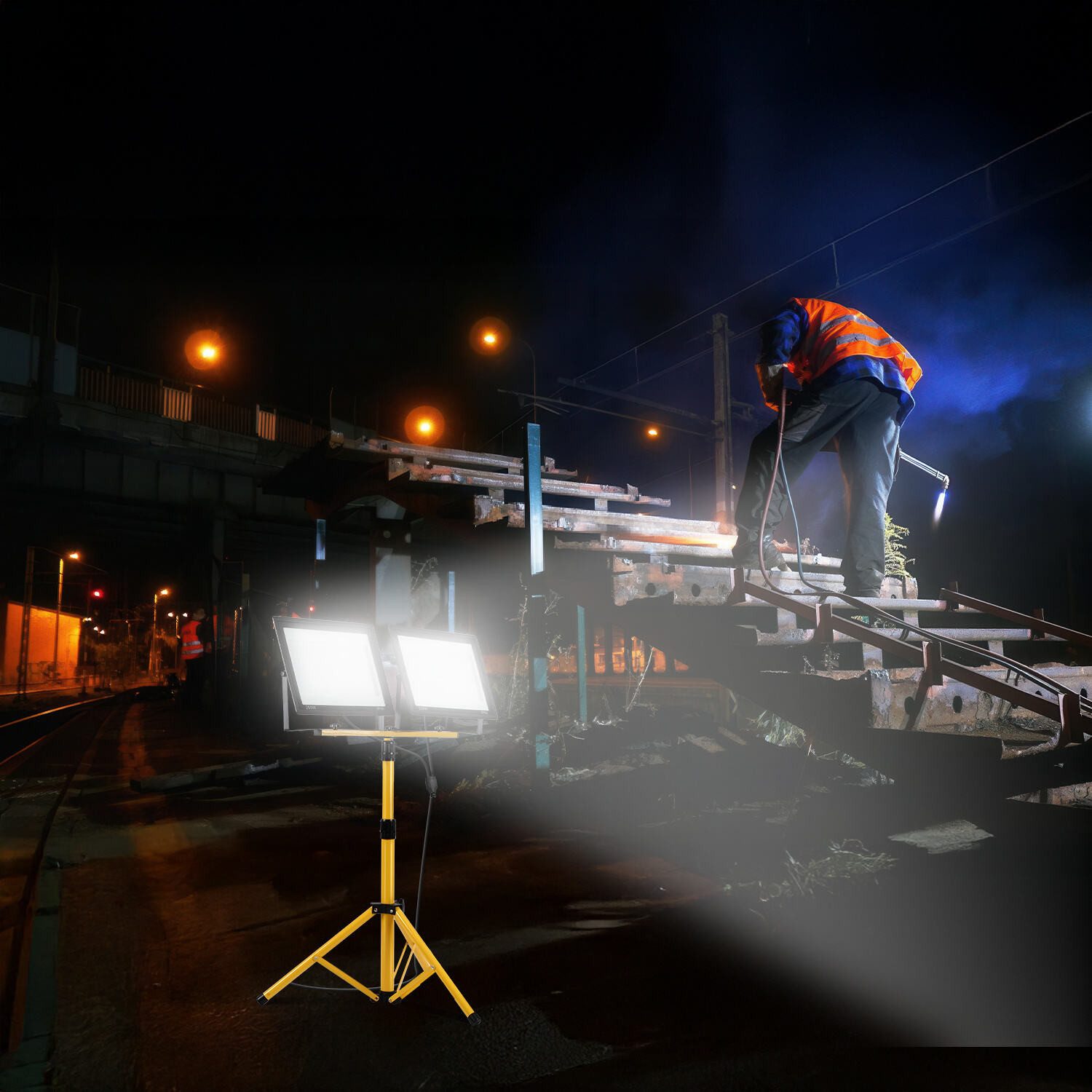 Clanmacy Flutlichtstrahler 50W LED Baustrahler Flutlicht Scheinwerfer Arbeitsleuchte Kaltweiß, Kaltweiß – Bild 5 von 5