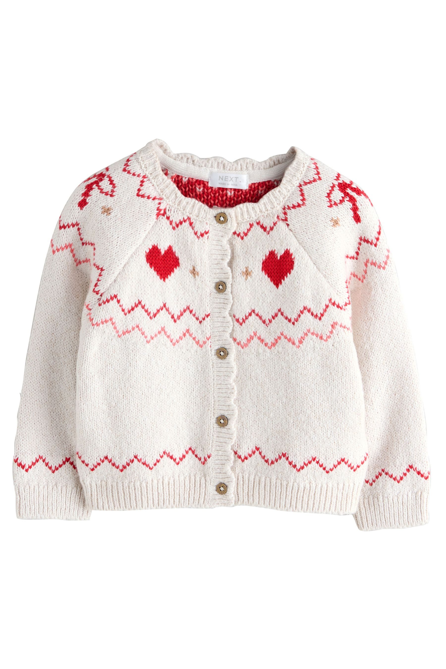 Strickjacke Strickjacke mit Passe, Herz