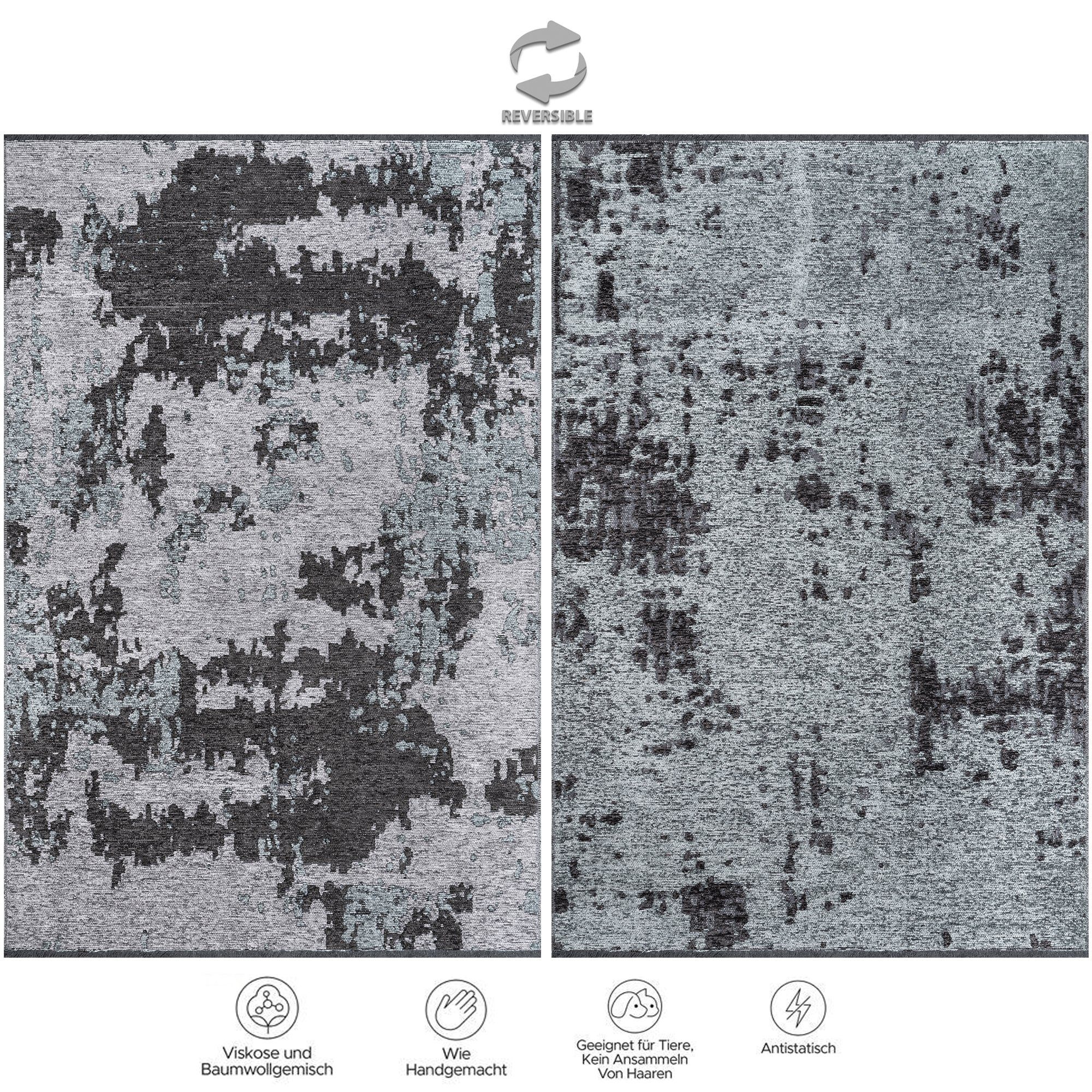 Jimri Teppich SOHO, Rechteckig, Höhe: 8 mm, Wohnzimmer Eleganter Kurzflor T günstig online kaufen