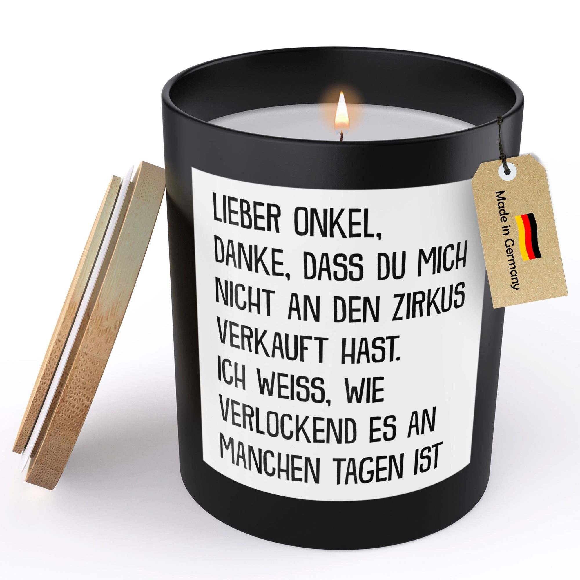 Duftkerze Deko Bester Onkel Geschenk Bday Weihnachten Mann von Nichte Neffe