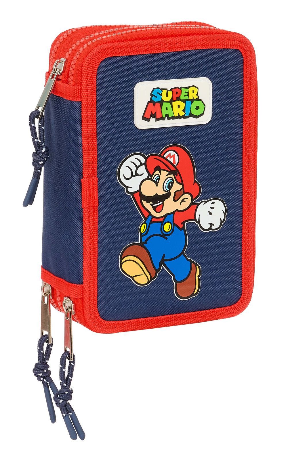 safta Federmäppchen Super Mario - Mäppchen Federmappe, 36 Teile, 3-fach gefüllt, (36-tlg., Jungen), Reißverschluss