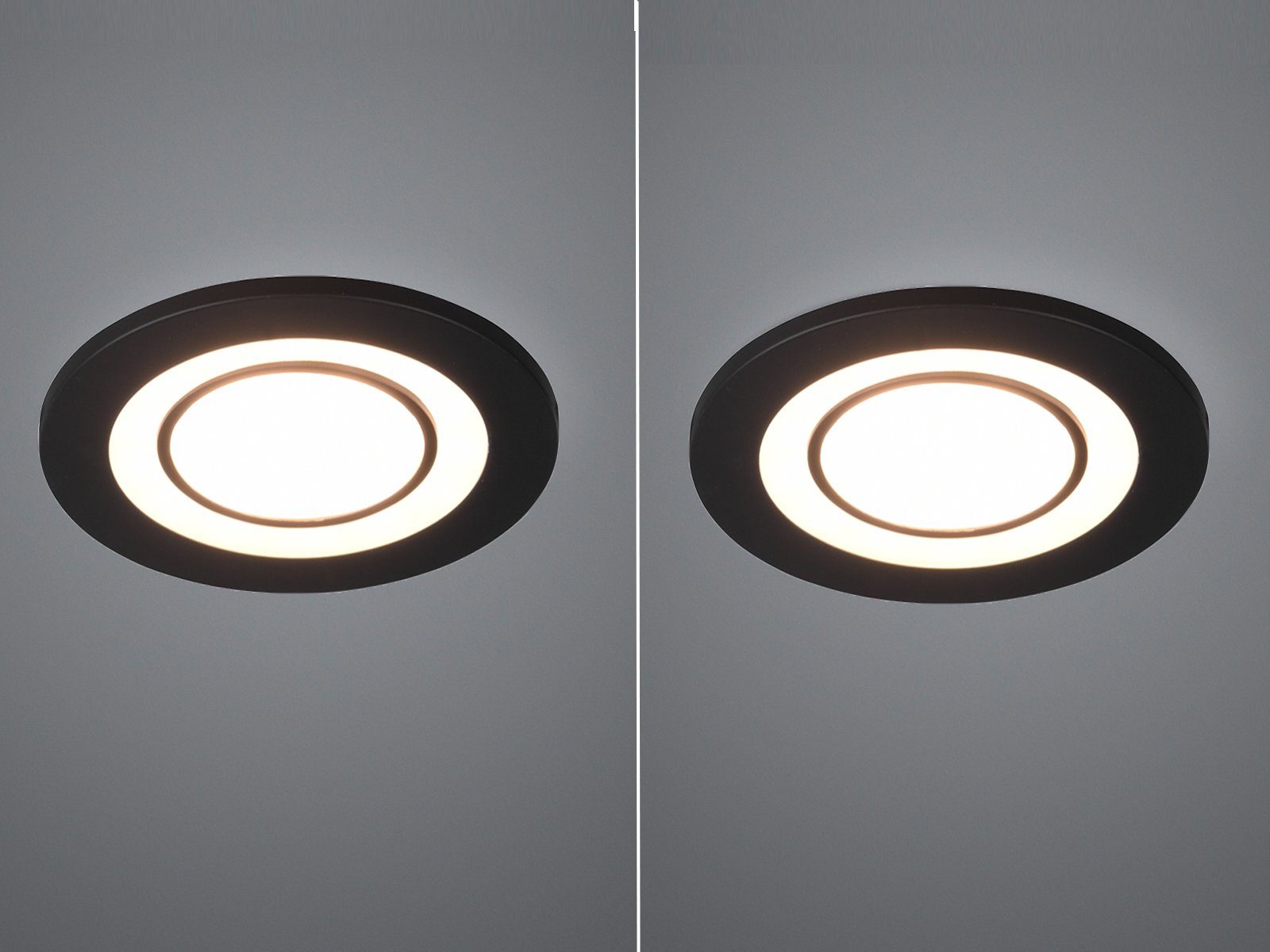 TRIO Leuchten LED Einbaustrahler, LED fest integriert, 2er Set Deckeneinbauleuchten, Einbau Decken-spot Lichtspots, Ø8,2cm
