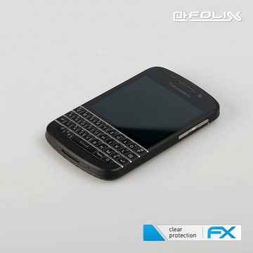 atFoliX Schutzfolie Displayschutz für Blackberry Q10, (3 Folien), Ultraklar und hartbeschichtet
