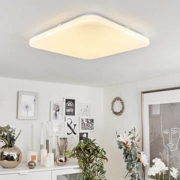 hofstein Deckenleuchte »Rapone« moderne Deckenlampe aus Metall/Kunststoff in Weiß, 3000 Kelvin, schlichte LED Leuchte für Wohnzimmer oder Schlafzimmer, 3900 Lumen