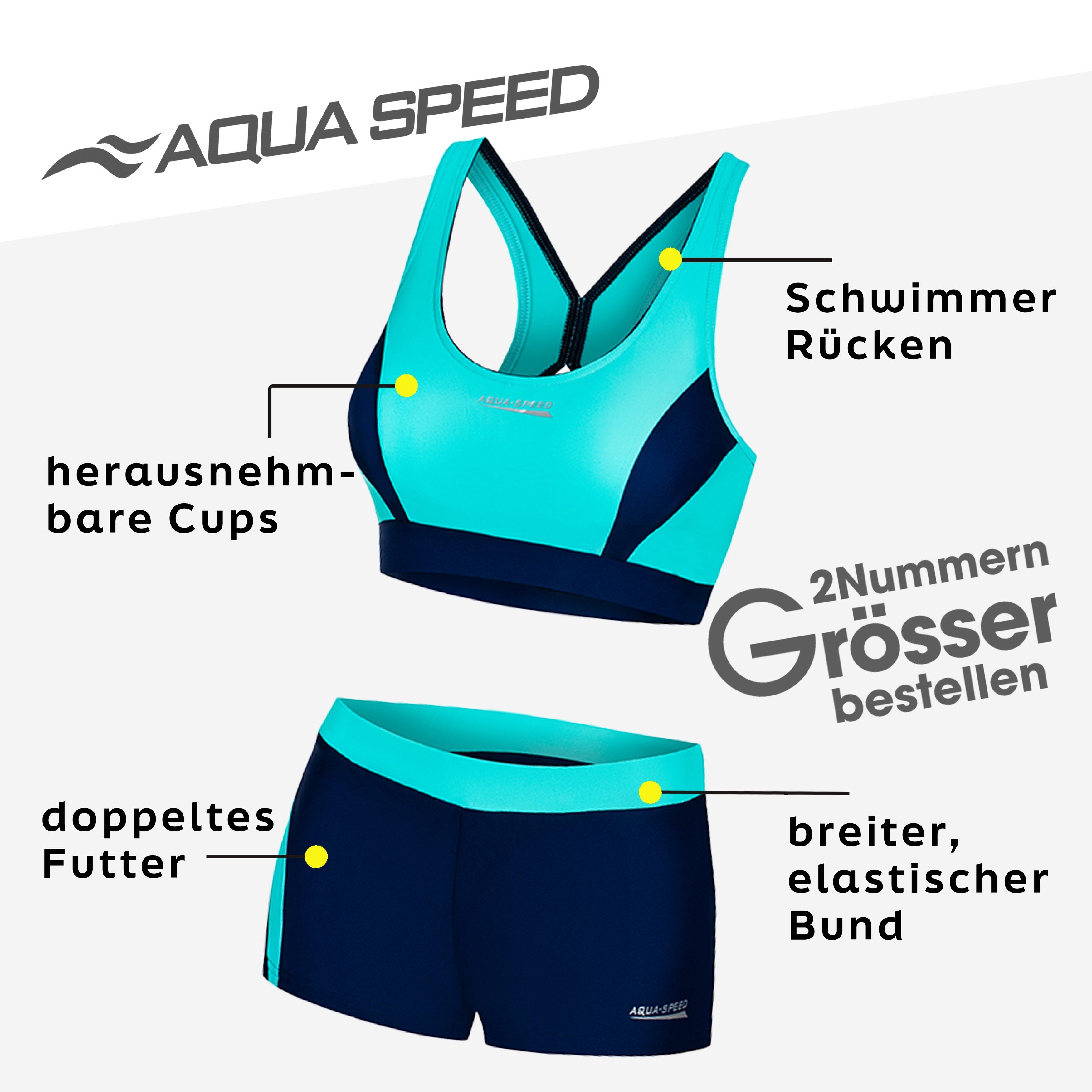 Aqua Speed Bustier-Bikini FIONA Damen Bikini Zweiteiler sportlicher & blick günstig online kaufen