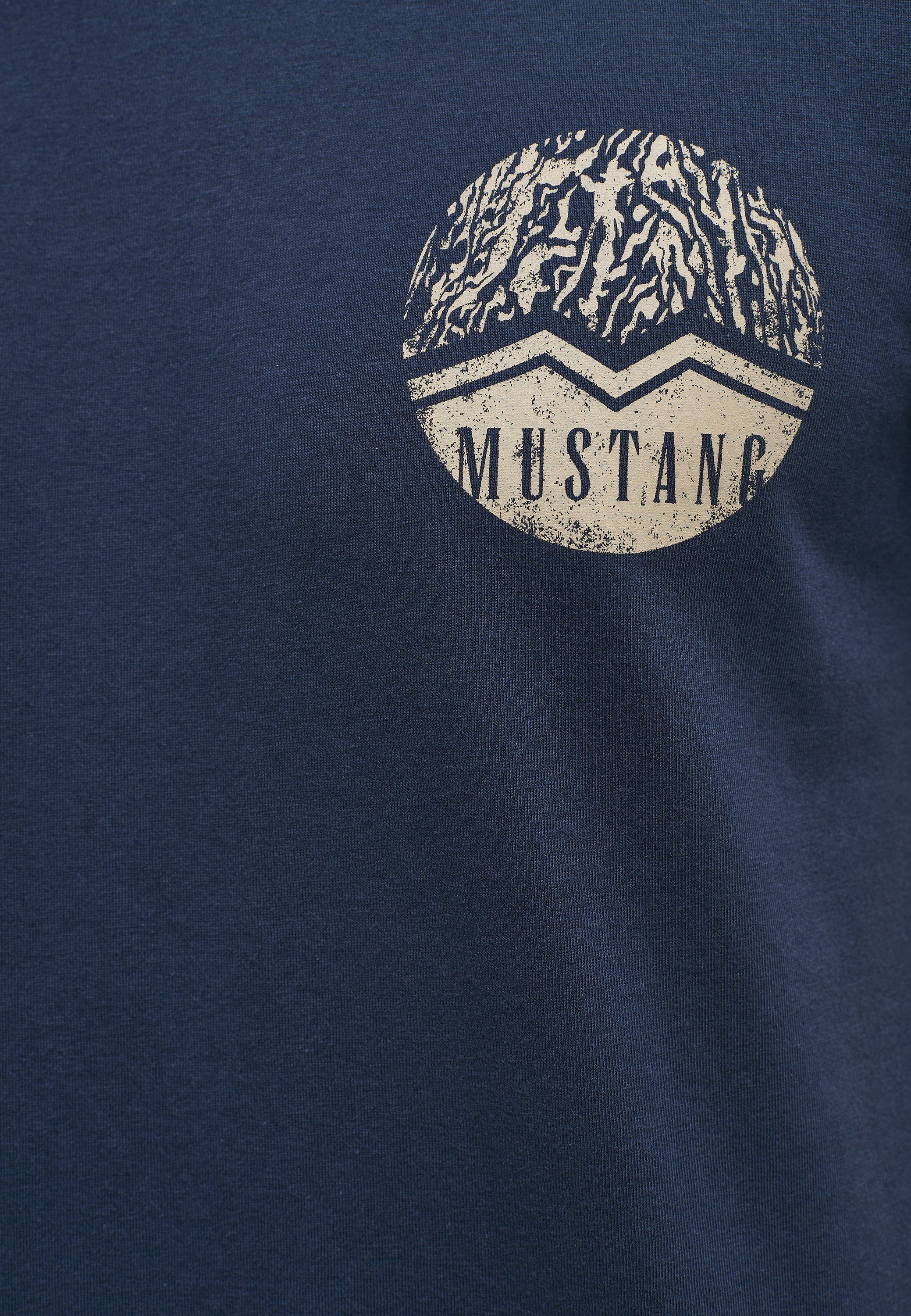 MUSTANG Mustang Kurzarmshirt Print-Shirt navy