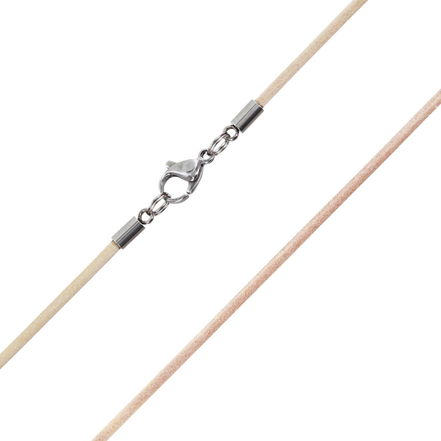 Auroris Lederband 2mm Echtleder Kette mit Edelstahl Karabinerverschluss (Farbe/Länge wählbar), Made in Germany
