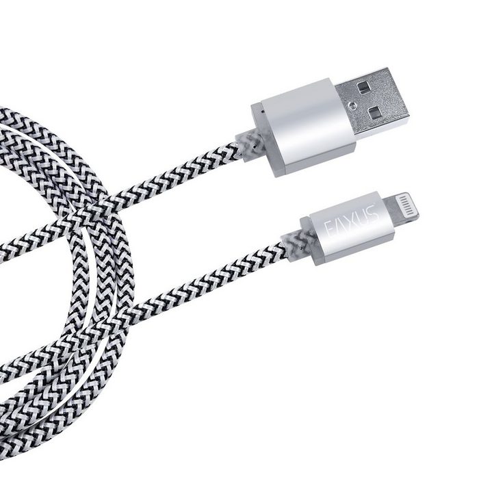 EAXUS USB 3-poliges Ladekabel mit Anti-Bruch - Gold/Silber 1m/3m USB-Kabel 8-Pin Standard-USB (100 cm) für iPhone iPad iPad Air iPad Mini iPod