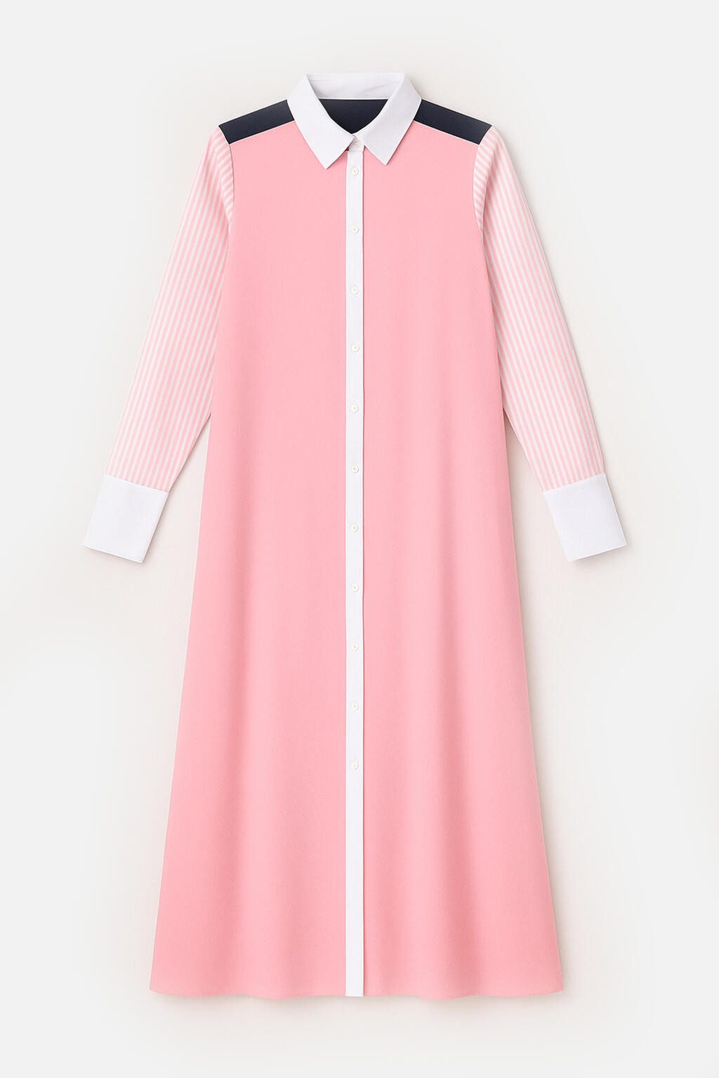 touche prive Maxikleid Hemdkleid im Farbblockdesign