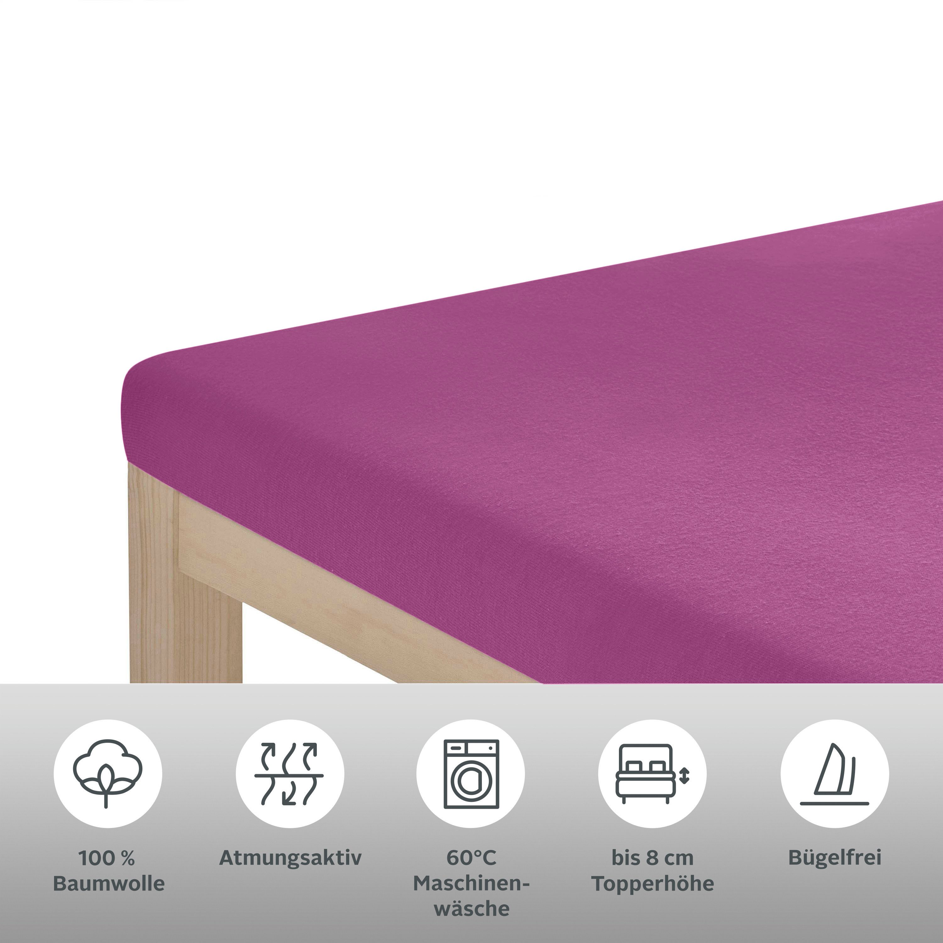 OTTO home Spannbettlaken Physalis Topper COMFORT, Jersey, Gummizug: rundum, (2 Stück), bis 10 cm Höhe, Bettlaken, Laken, in Comfort & Premium Qualität – Bild 3 von 4