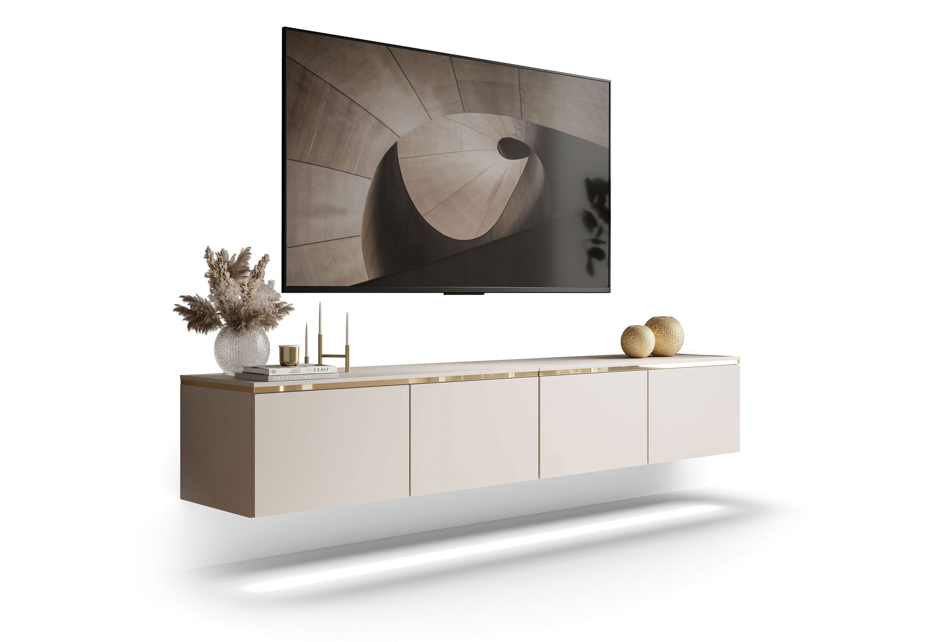 Lookway TV-Schrank CELINE KASCHMIR Hangender TV-Lowboard mit LED-Beleuchtung