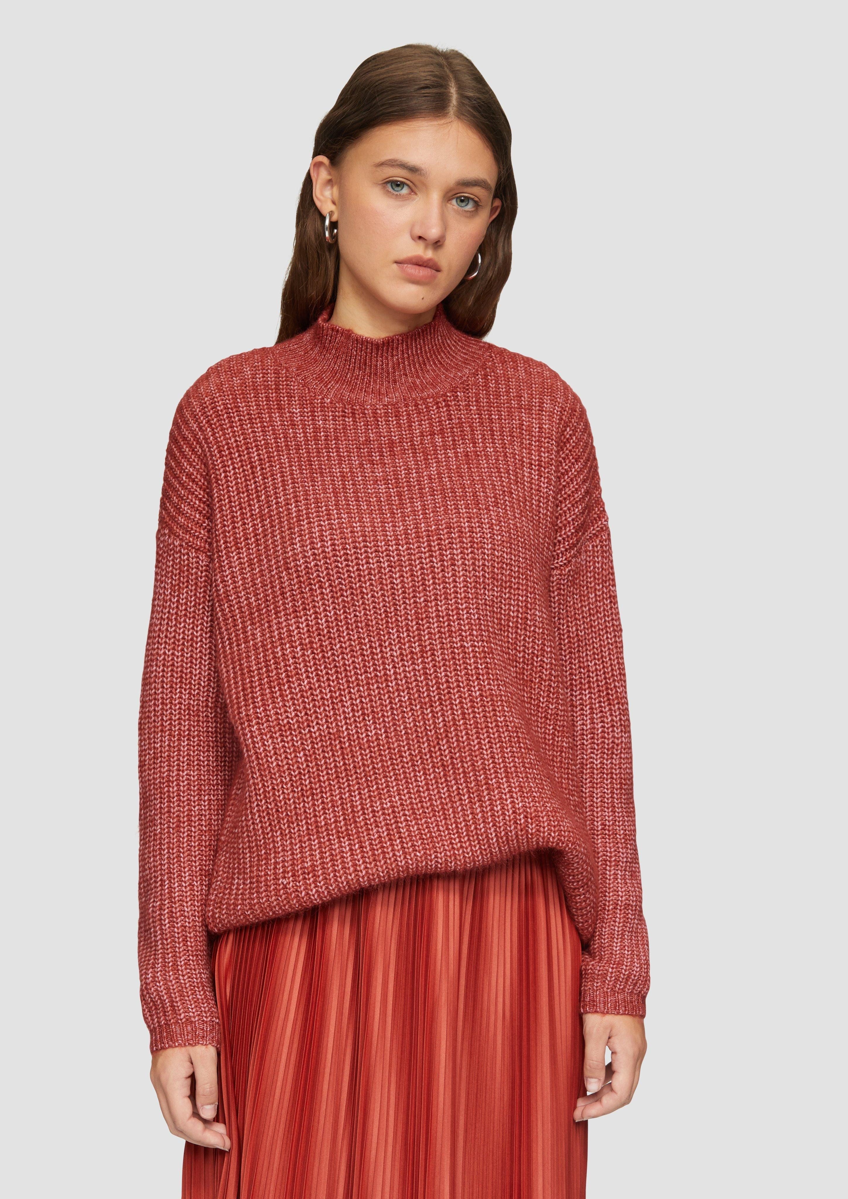 QS Strickpullover Weicher Strickpullover mit Rippstruktur günstig online kaufen