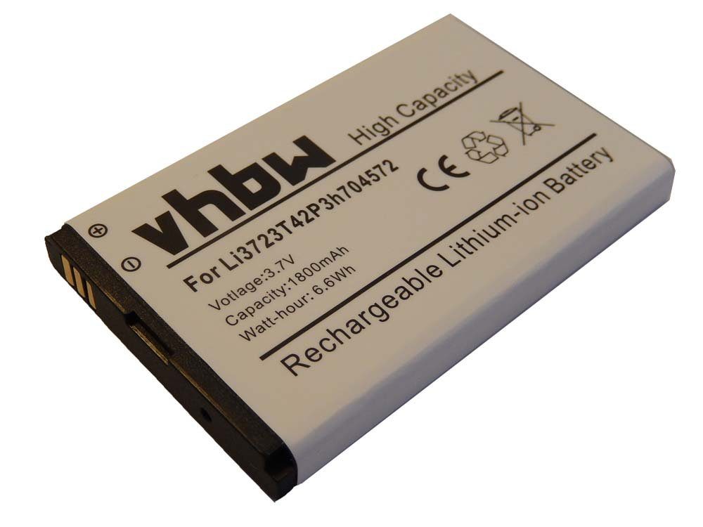 vhbw kompatibel mit ZTE MF90, MF91 Akku Li-Ion 1800 mAh (3,7 V)