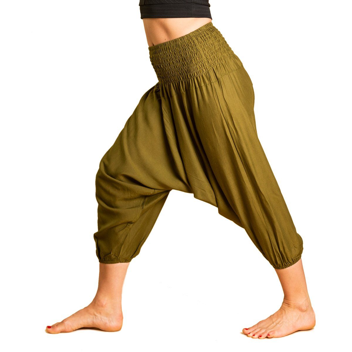 PANASIAM Haremshose Aladinhose für Kinder oder als 3/4-Hose Pumphose Freizeithose Haremshose als Caprihose aus hochwertiger natürlicher Viskose