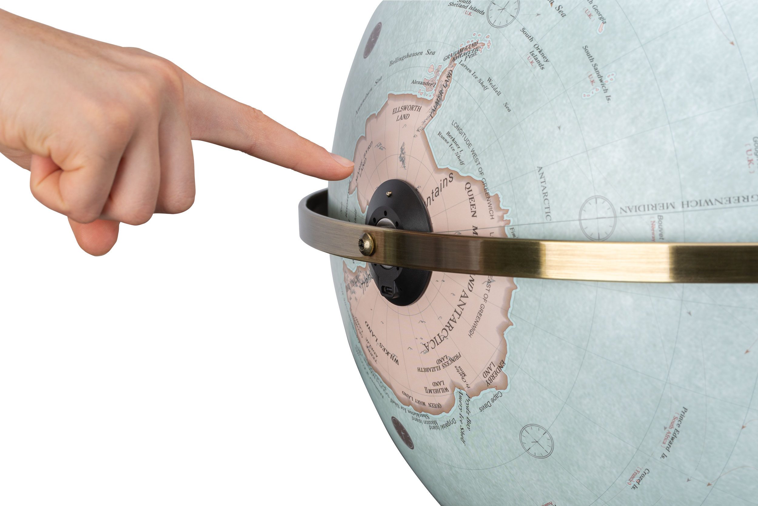 TROIKA Globus APOLLO LIGHT FLEX mit LED & Akuu, stufenlos dimmbar, mit Holzfuß, (45 cm Durchmesser, 1-tlg), Design-Standglobus für Erwachsene, warmweiß & kaltweiß Licht-Funktion