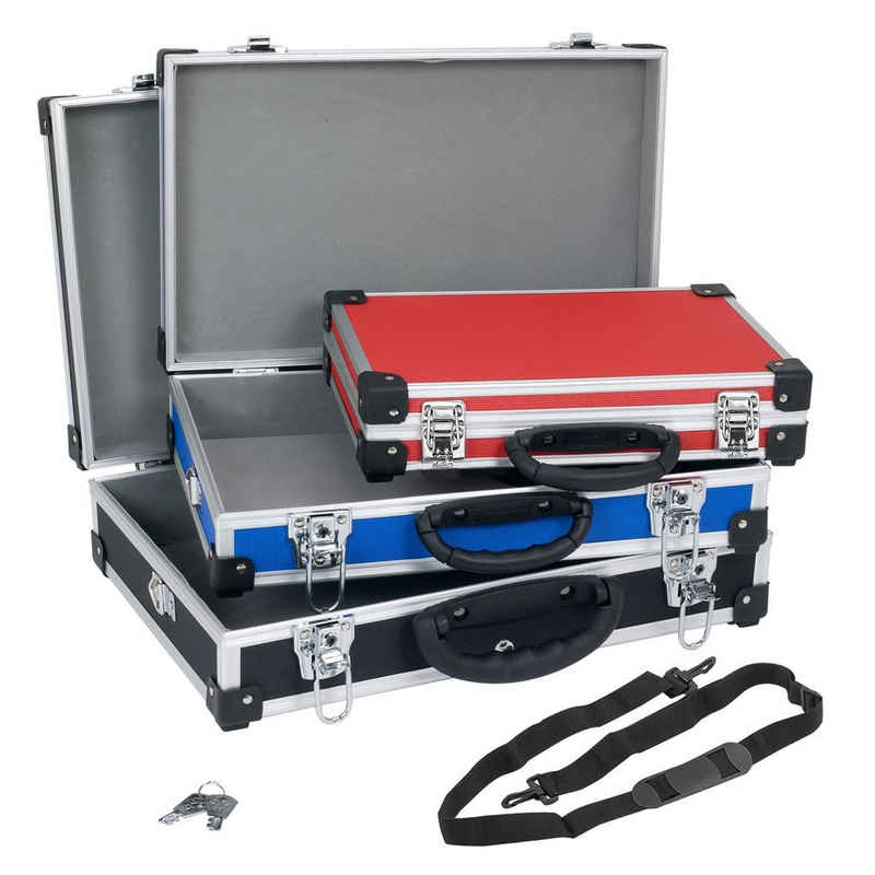 Kreator Aufbewahrungsbox Kofferset Alukoffer Alukiste Werkzeugkisten 3-in-1 VARO + Tragegurte + Schlüssel