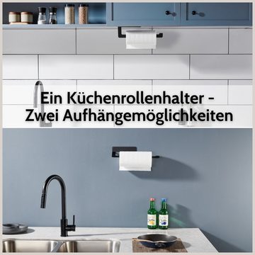 DEKAZIA Küchenrollenhalter, ohne Bohren,Küchenpapierhalter Wand,Küchenrolle,Edelstahl rostfrei