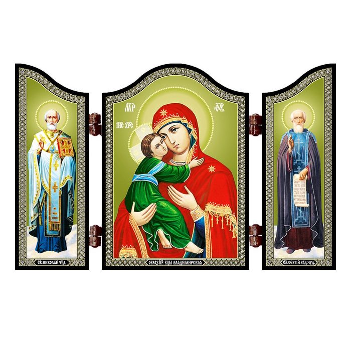 NKlaus Holzbild 1447 Gm Von Wladimir Christliche Ikone Triptychon Triptychon
