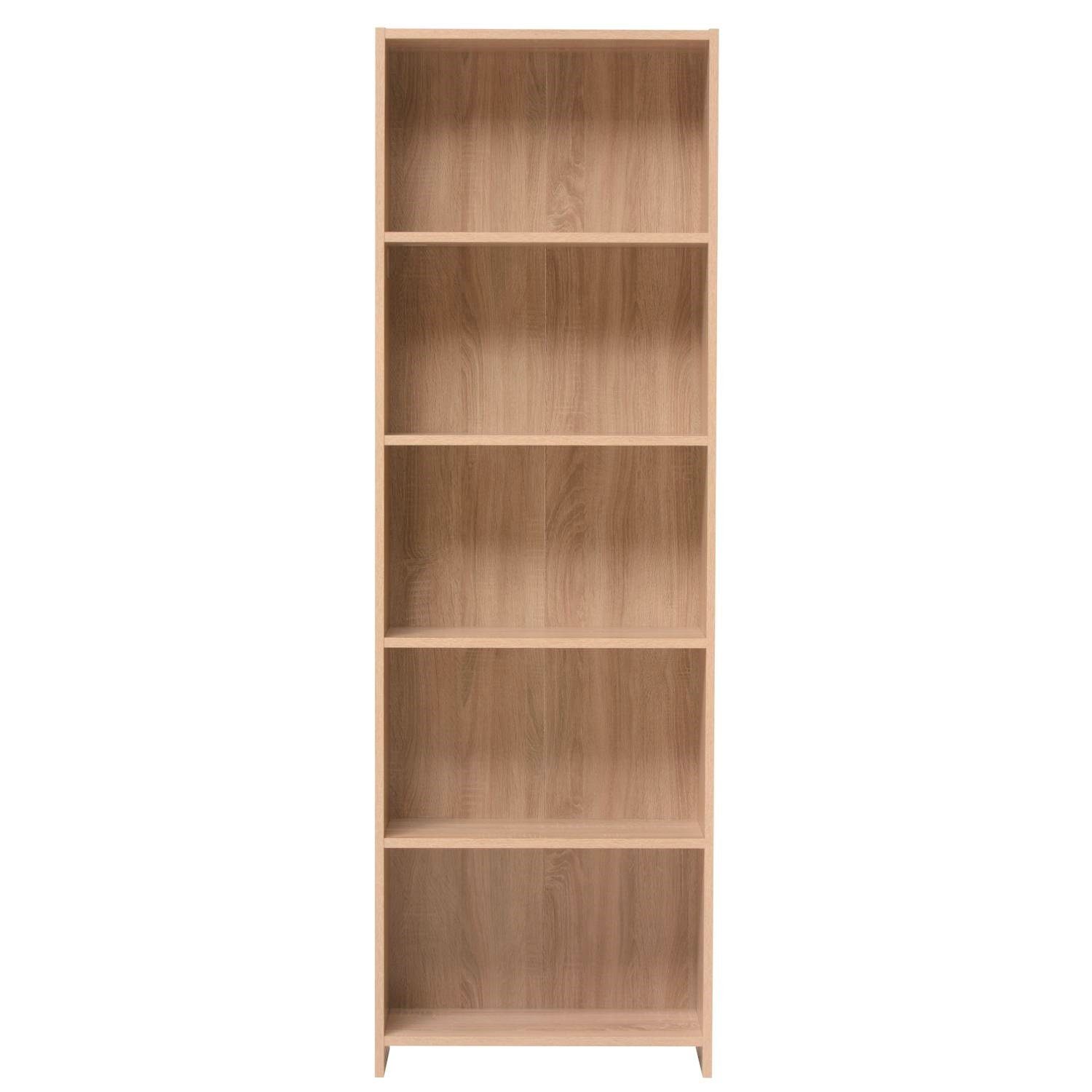 3 Homestyle4u Regal Massi oder Holz 5 Eiche Fächer Bücherregal Bücherschrank Bücherregal Braun