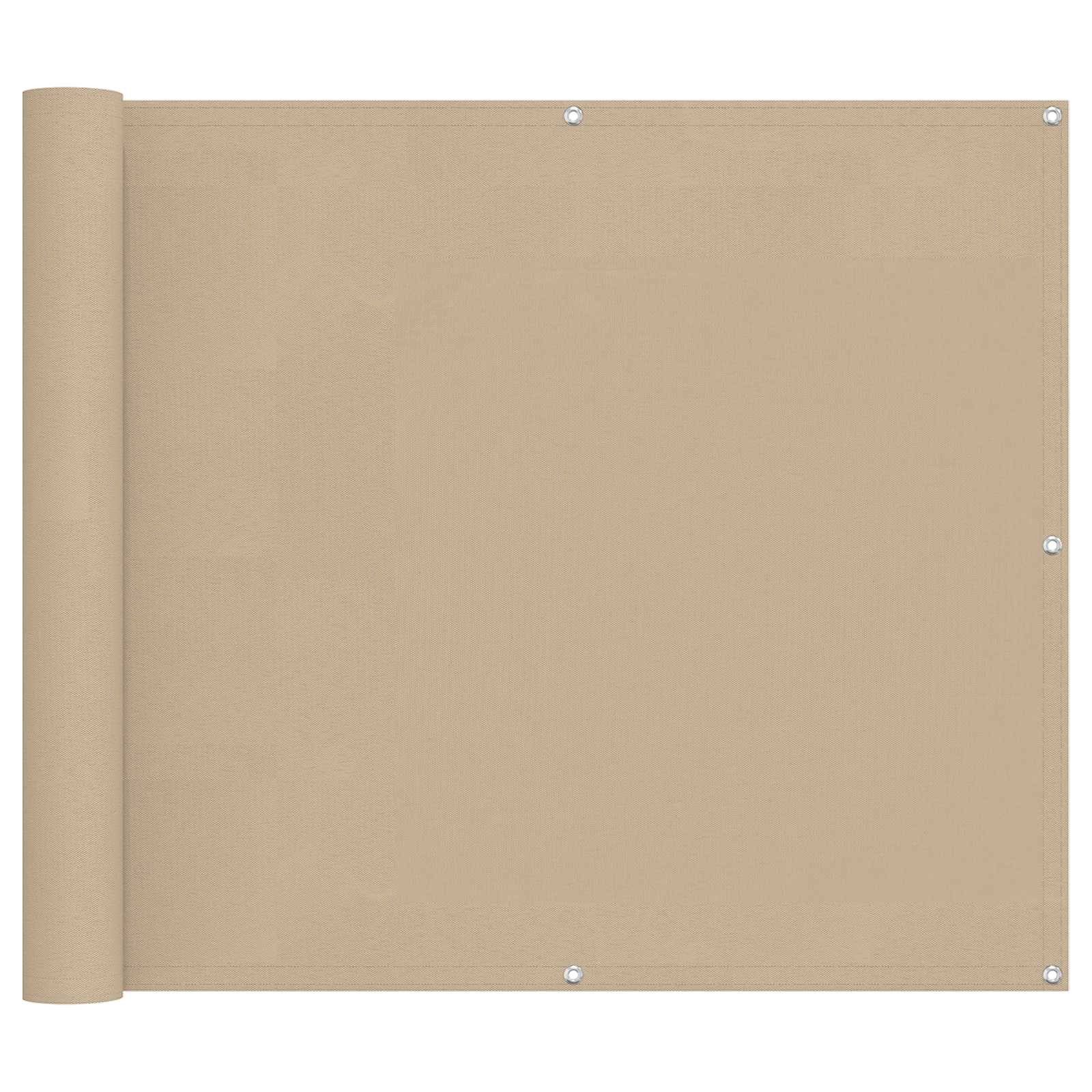 vidaXL Balkonsichtschutz Balkonsichtschutz Beige 100 x 700 cm Oxford-Stoff (1-St)