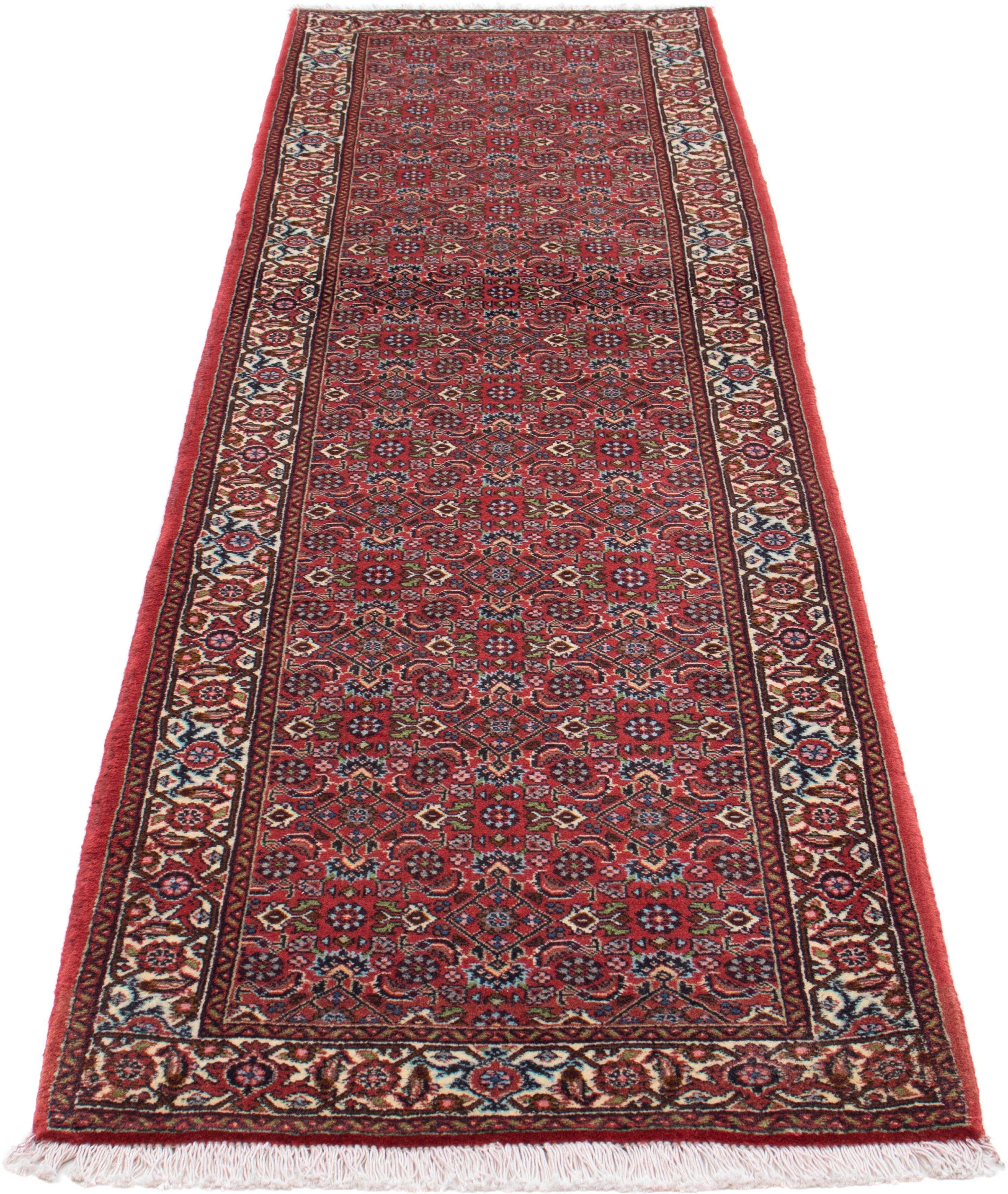 Orientteppich Perser - Bidjar - 243 x 68 cm - hellrot, morgenland, rechteckig, Höhe: 15 mm, Wohnzimmer, Handgeknüpft, Einzelstück mit Zertifikat | Kurzflor-Teppiche