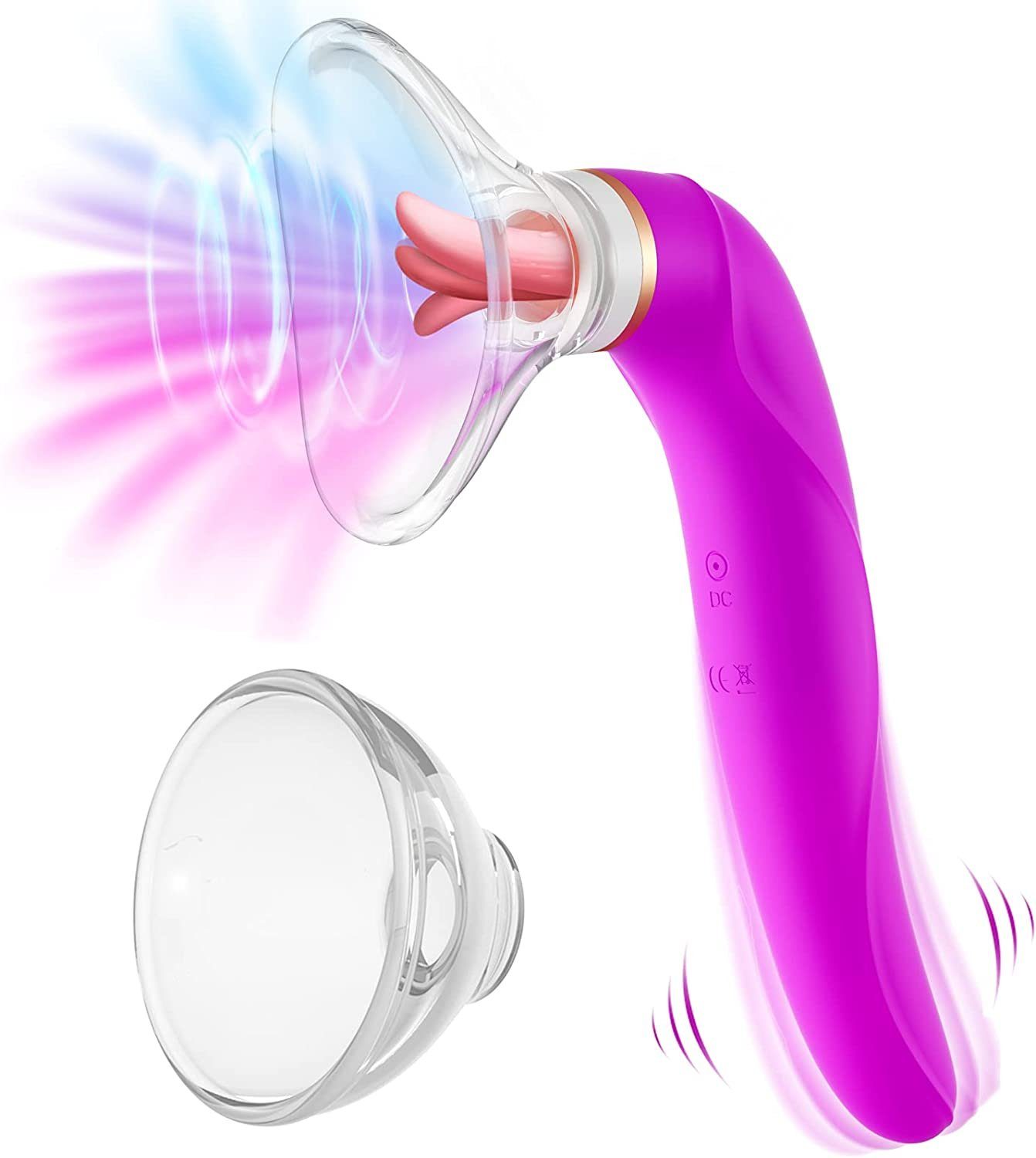 autolock Klitoris-Stimulator Klitoris Sauger Lecken Vibratoren,Zungen Sexspielzeug, Mit 8 Saugenmodi 10 Vibrationsmodi 5 Erotik Vibrator Lila