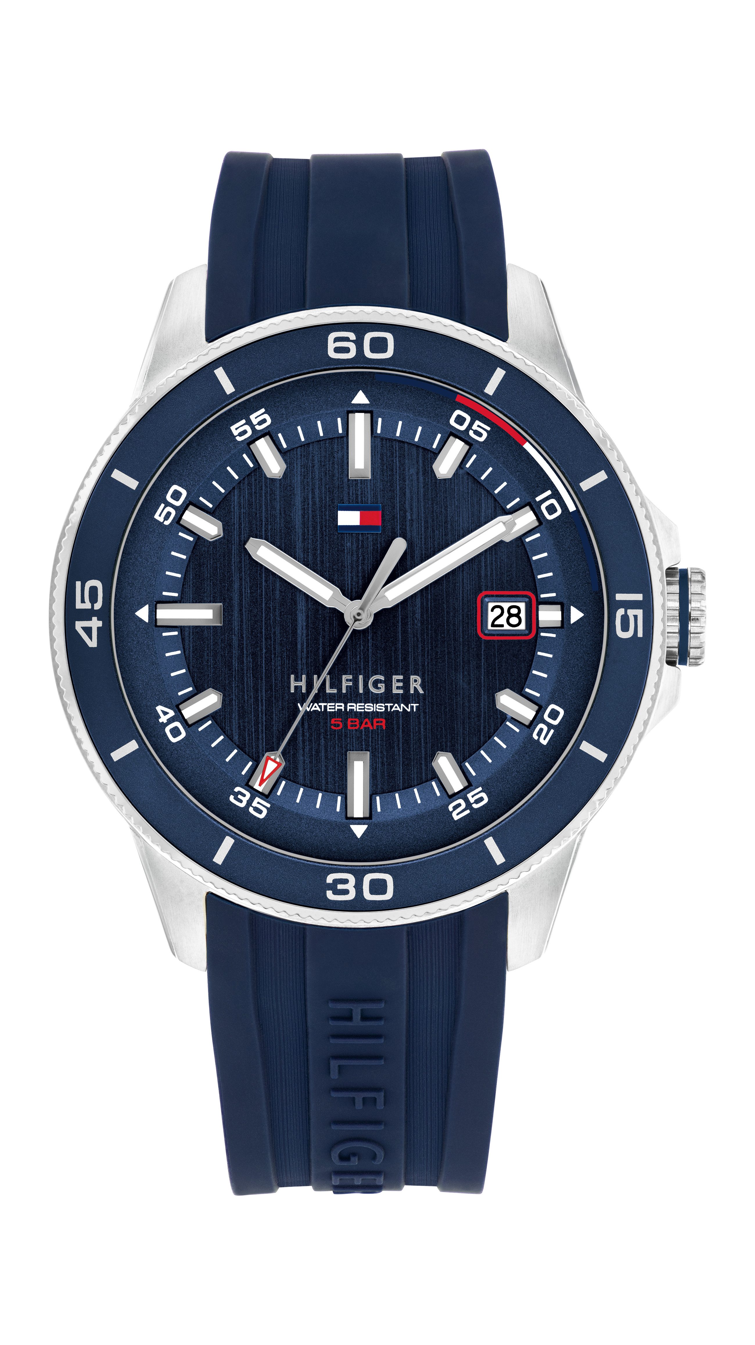 Tommy Hilfiger Quarzuhr REMY 1792225, Armbanduhr, Herrenuhr, Silikonarmband, analog, Tag